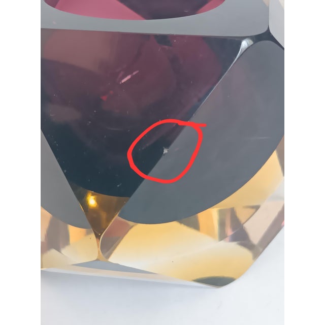 Purple Faceted Sommerso Murano Glass Bowl For Sale - Image 8 of 9