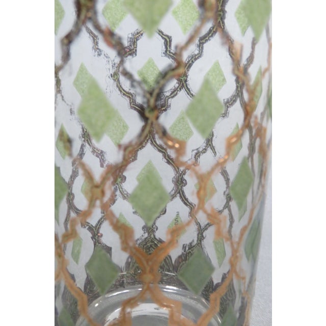 Glass Culver Valencia Mid Century Barware Gold Highlight Glass Water Bar Cups Set of 3 For Sale - Image 7 of 12