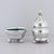 Mid-Century Modern Early 20th Century Georg Jensen Sterling Silver & Enamel Pepper Shaker and Salt Cellar Pair #410 For Sale - Image 3 of 13