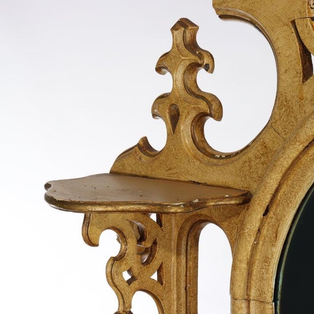 Antique Faux Painted Carved Walnut Etagere With Mirror C1890 For Sale - Image 6 of 17