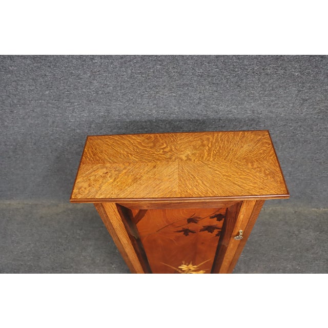 Art Nouveau Emile Gallé Style Art Nouveau Oak Hanging Pantry Cupboard For Sale - Image 3 of 13