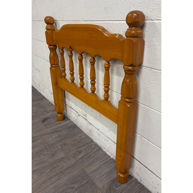 Vintage Twin Size Cannonball Spindle Headboard Bedframe For Sale In Kansas City - Image 6 of 8