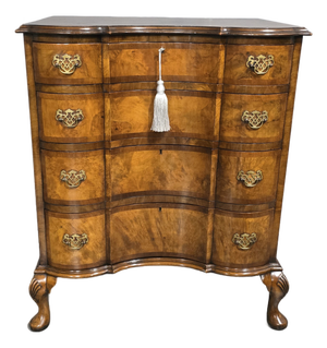 Concave Walnut Chest of Drawers, 1920s