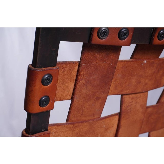 Attributed to Mark Albrecht Pair Of Studio Webbed Counter Stools For Sale In New York - Image 6 of 7