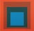 Bauhaus Josef Albers, Homage to the Square Blue + Dark Green with 2 Reds, Screen Print For Sale - Image 3 of 6