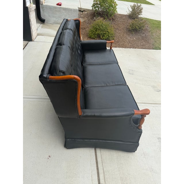 Rustic Vintage Leather Sofa For Sale - Image 3 of 6