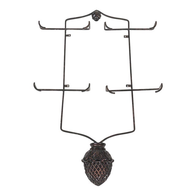 Late 20th Century Decorative Iron Wall Rack For Sale