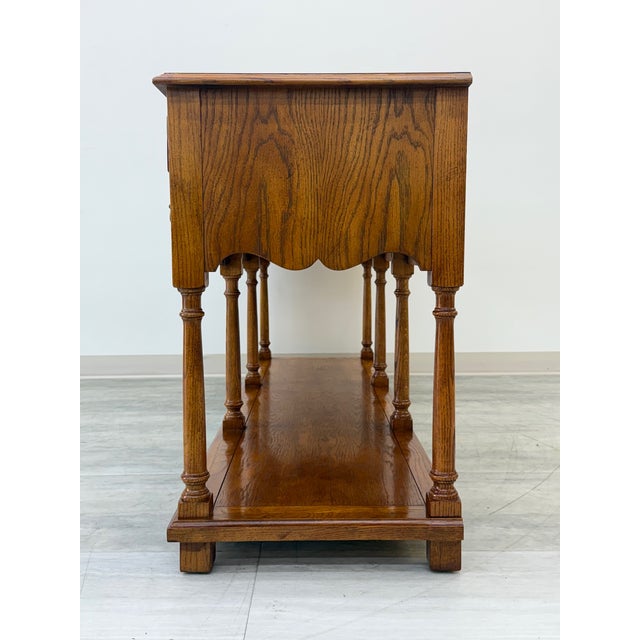 Hickory Furniture Late 20th Century Hickory Furniture Co Oak Welsh Sideboard / Credenza / Buffet For Sale - Image 4 of 14