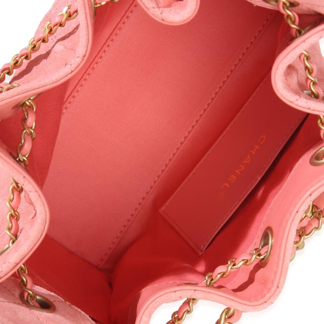 Pink Quilted Suede Mini Chanel 25 Hobo For Sale - Image 9 of 9