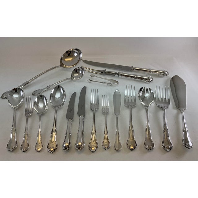 1980s Silver Complete European Cutlery Set 145 Pieces, Chesterfield Pattern - 145 pcs For Sale - Image 9 of 18