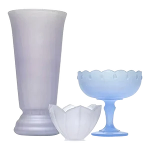 Blue and Lavender Glass Vessel Curation - Group of 3