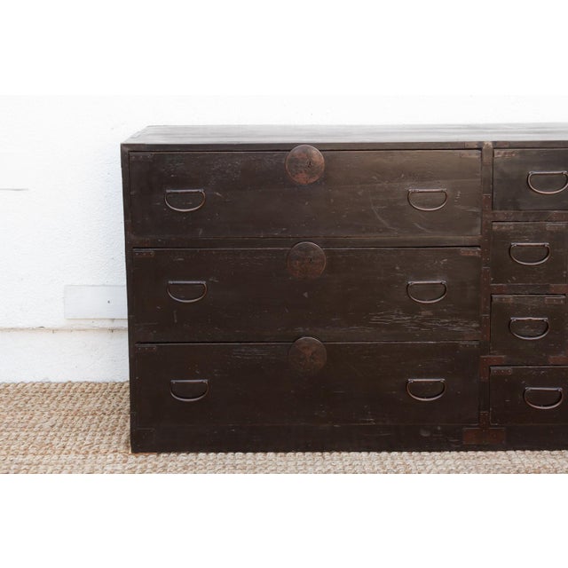 Grand Japanese Meiji Era Lacquered Tansu Sideboard For Sale - Image 4 of 13