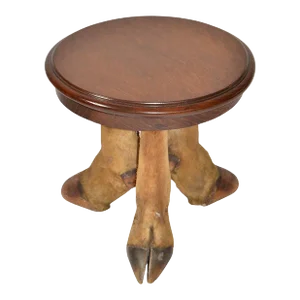 1950s Rustic European Taxidermy Oak Top Low Table Bonsai Stand Mid-Century Modern