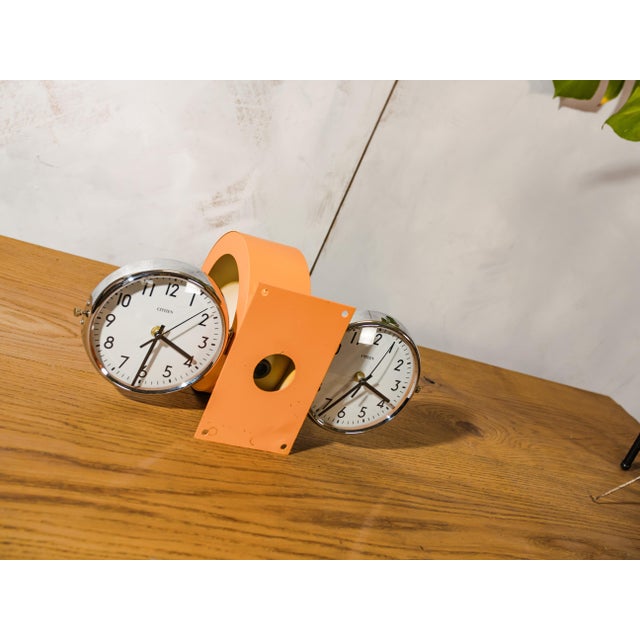 Orange Double-Sided Slave Clock from Citizen, 1980s For Sale - Image 10 of 14