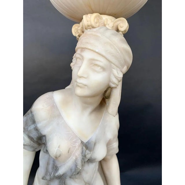 Art Nouveau Female Sculptural Torchère Lamp. Italy, Late 19th Century. For Sale - Image 3 of 10