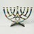 Contemporary 1980s Vintage Contemporary Postmodern Hollywood Regency Enamel and Chrome Menorah For Sale - Image 3 of 13