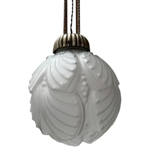 Metal Art Deco Pendant Light by Muller Frères, 1930s For Sale - Image 7 of 13