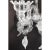 Venetian floreal Murano glass chandelier with transparent leaves and flowers pinched by hand full of precious white...