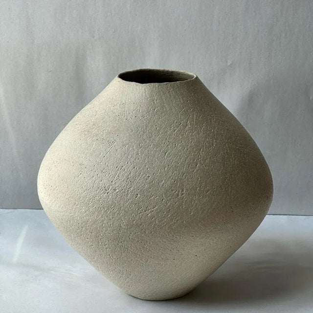 Not Yet Made - Made To Order White Stoneware Sfondyli Vase by Elena Vasilantonaki For Sale - Image 5 of 10