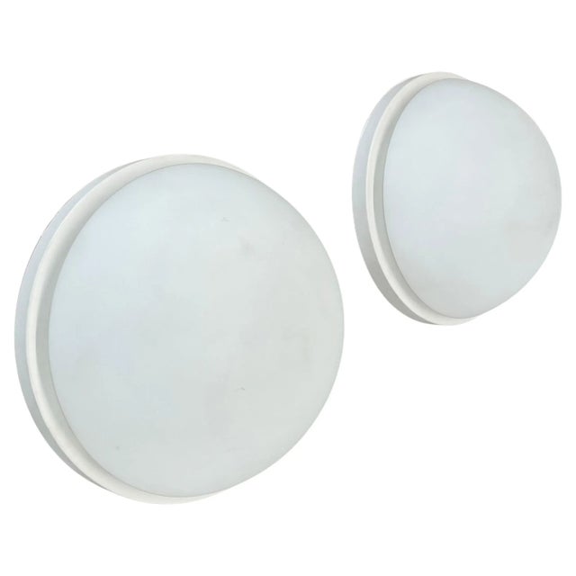 Metal and Glass Wall or Ceiling Lights from Glashütte Limburg, Germany, 1980, Set of 2 For Sale - Image 17 of 17