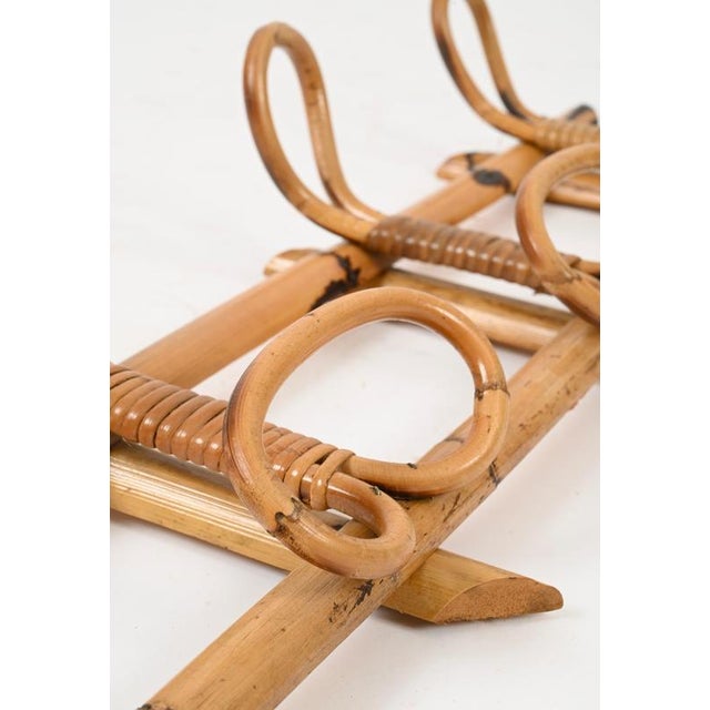 Wood Large Coat Rack in Rattan with Bamboo and Wicker by Franco Albini, Italy, 1960s For Sale - Image 7 of 13