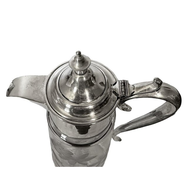 Antique Elkington C1910 Silver Plated Cut Glass Claret Jug Carafe - England This is an antique Edwardian era Elkington...