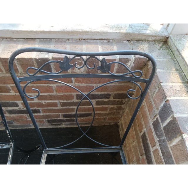 Vintage Wrought Iron Patio Dining Set, Salterini Style, 4 Pieces For Sale - Image 9 of 10