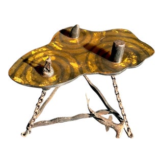 Vintage Brutalist Wrought Iron Shark Table For Sale