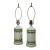 Pair of Green and Ivory Colonial Lamps For Sale