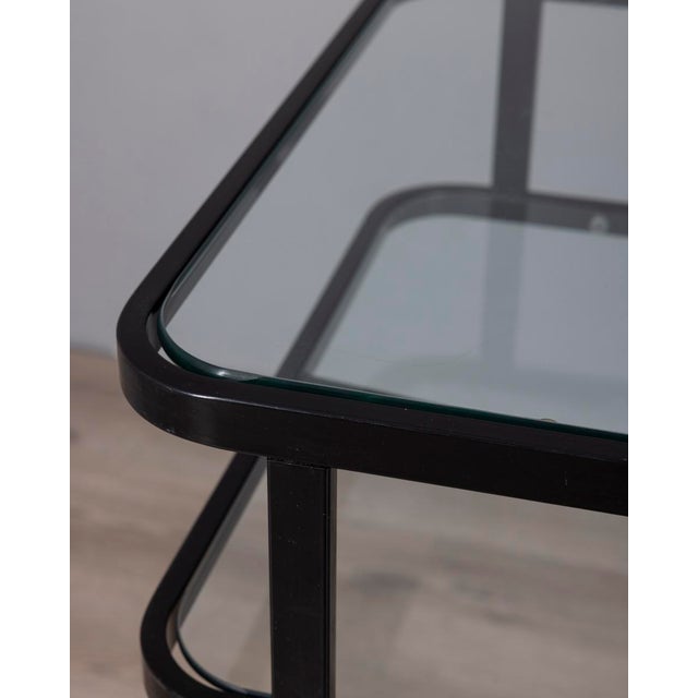 Vintage Trolley Table in Black Metal and Glass from Allegri For Sale - Image 4 of 14