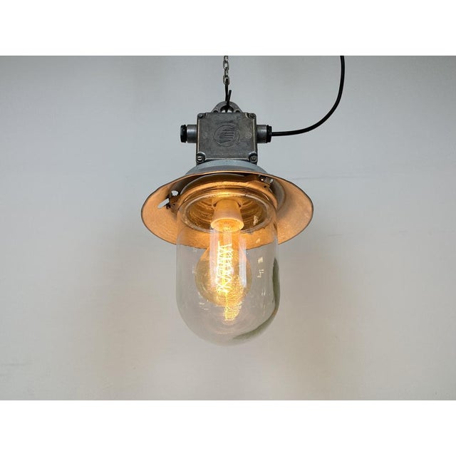Industrial Aluminium Light with Clear Glass Cover from Elektrosvit, 1970s For Sale - Image 14 of 15