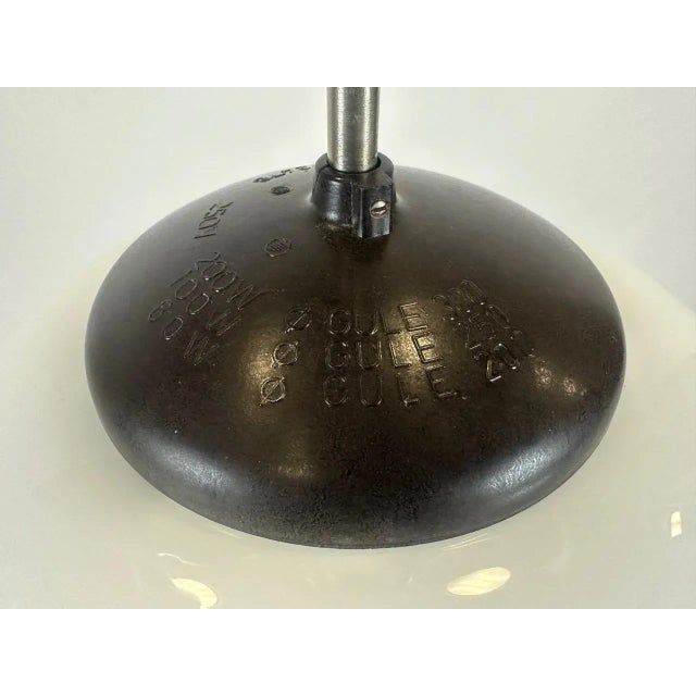 Plastic Czech White Milk Glass and Bakelite Pendant Lamp from Napako, 1940s For Sale - Image 7 of 8