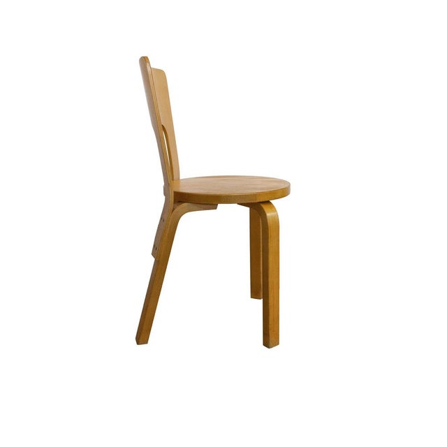 Chair Alvar Aalto model 66 Finnish vintage wood chair, circa 1930 Conception in 1933 for Artek manufacture Suitable with...