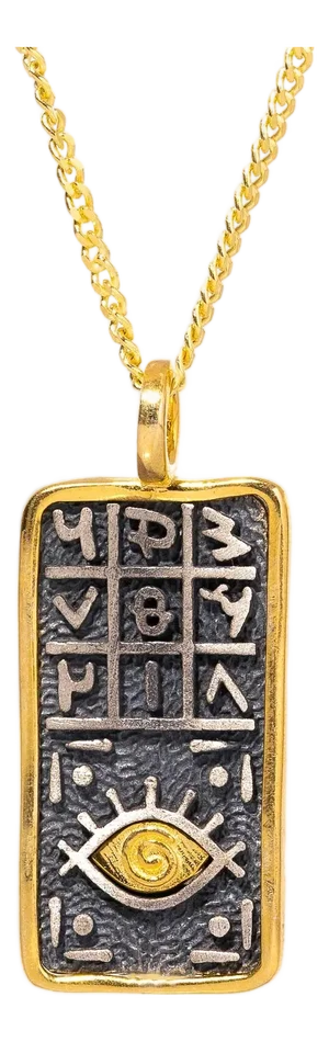 Evil Eye Spiritual Guidance Symbols Bar Pendant Necklace