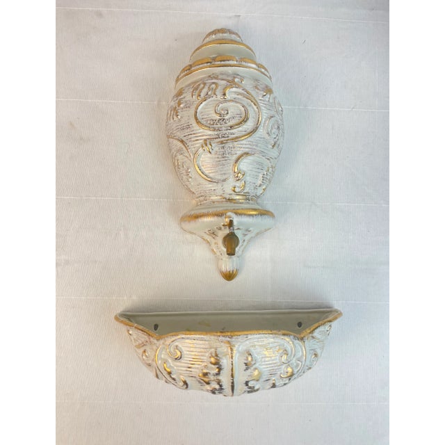 1960s Royal Haeger Lavabo Wall Fountain & Planter in Gold Tweed For Sale - Image 13 of 13