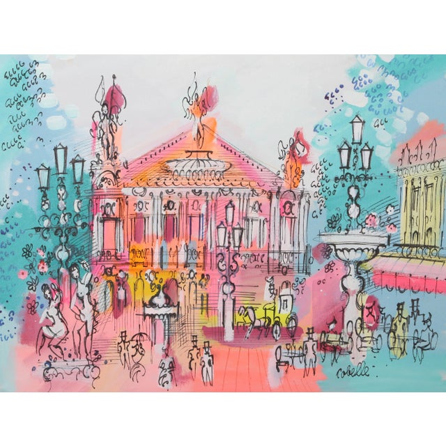 Palais Garnier Plaza II, Charles Cobelle Acrylic on Canvas Painting For Sale