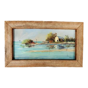 Florida Keys "Channel Cut" Oil Painting by Jo Hipler, Framed