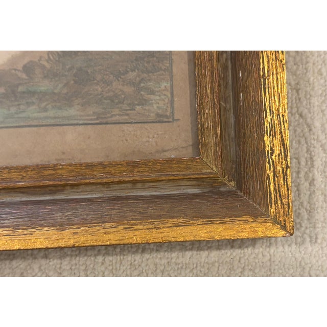 19th Century European Sepia Wash Architectural Landscape Drawing in Pencil & Chalk, Framed For Sale - Image 11 of 16