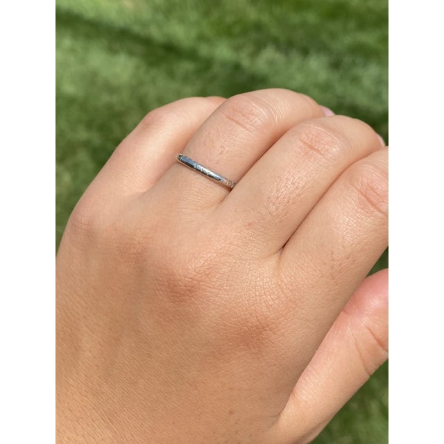 Metal The Central Ave: White Rose Signed Antique Wedding Band Circa 1934 For Sale - Image 7 of 8