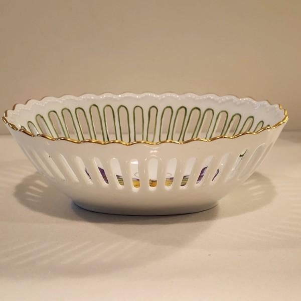 2003 Anna Weatherley Hand-Painted "Exotic Butterfly" Pierced Dish – Signed Bacsó Éva For Sale - Image 4 of 14