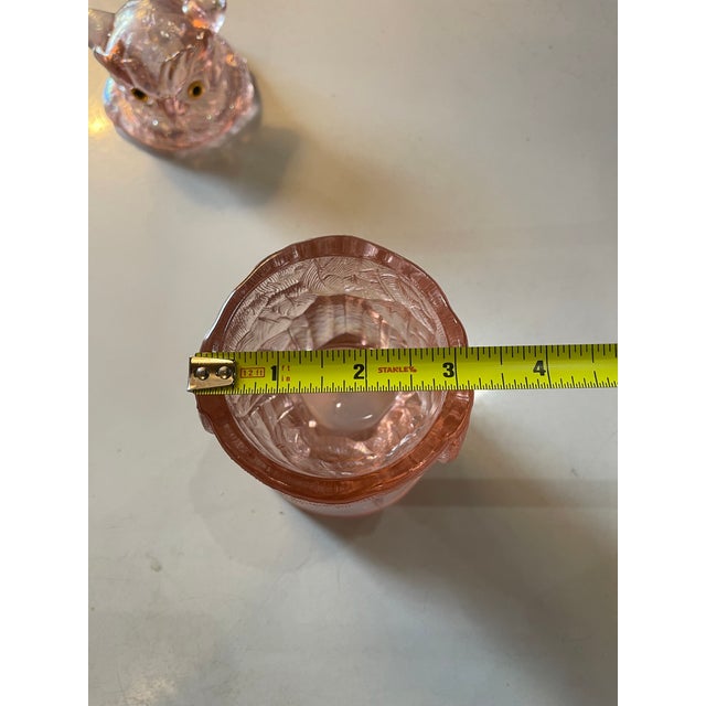 Lenox Vintage Imperial Glass Pink Owl Fairy Light, 6.5”, Original Lig Mark For Sale - Image 4 of 8