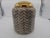 Contemporary Chevron Vase With Gold Lid Large For Sale - Image 3 of 3