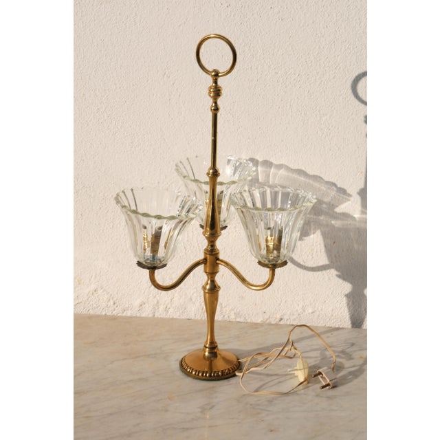 Glass 1940s Large Size Art Decò Murano Glass Table Lamp For Sale - Image 7 of 13