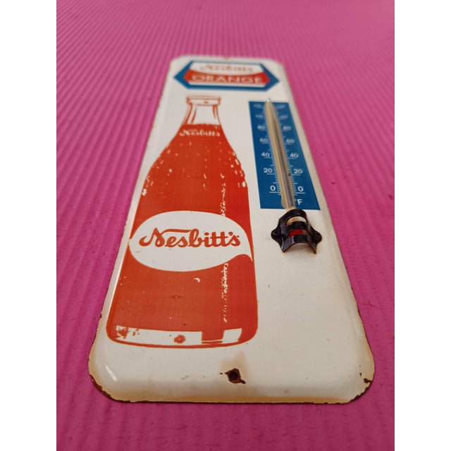 Premium Vintage Style Nesbitt's Orange Soda Bottle Advertising Thermometer Sign For Sale - Image 13 of 13