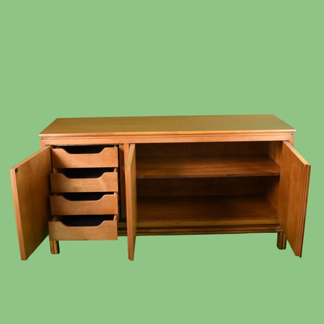 Coastal Late 20th Century Faux Bamboo and Rattan Credenza by Ficks Reed For Sale - Image 3 of 7