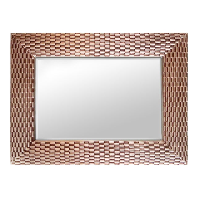 Basket Weave Style Large Rose Gold Wall Mirror Chairish