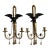 Pair of Antique Italian Carved Wood Candle Power Neoclassical Wall Sconces. For Sale