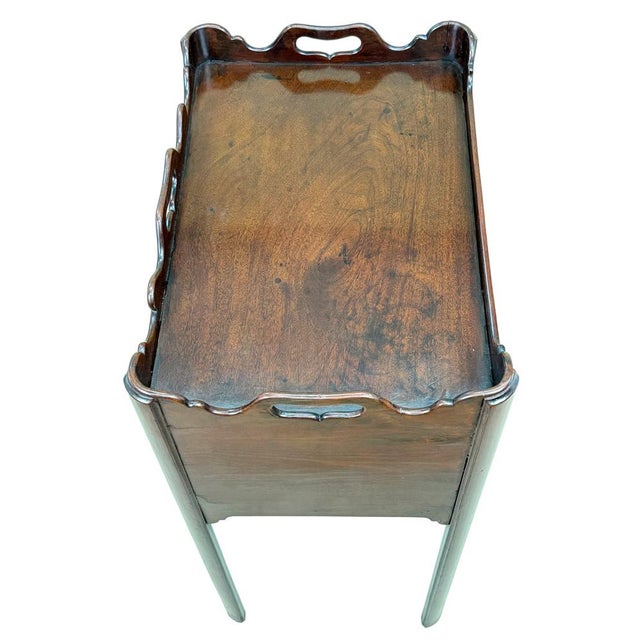 Wood Antique Georgian Mahogany Nightstand, 1760 For Sale - Image 7 of 11