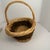 Vintage Oval Natural Wicker Gathering Basket With Handle, Moss Decoration For Sale - Image 4 of 15