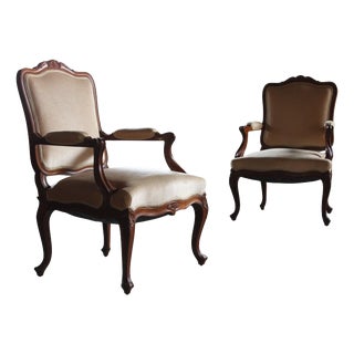 Vintage Louis XV Danish Lounge Chair, Set of 2 For Sale